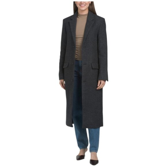 ZADIG & VOLTAIRE Wool Blend Mio Chevron Chine Coat - Picture 1 of 2